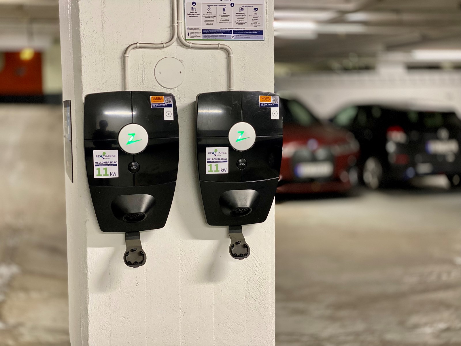Two Zaptec EV chargers