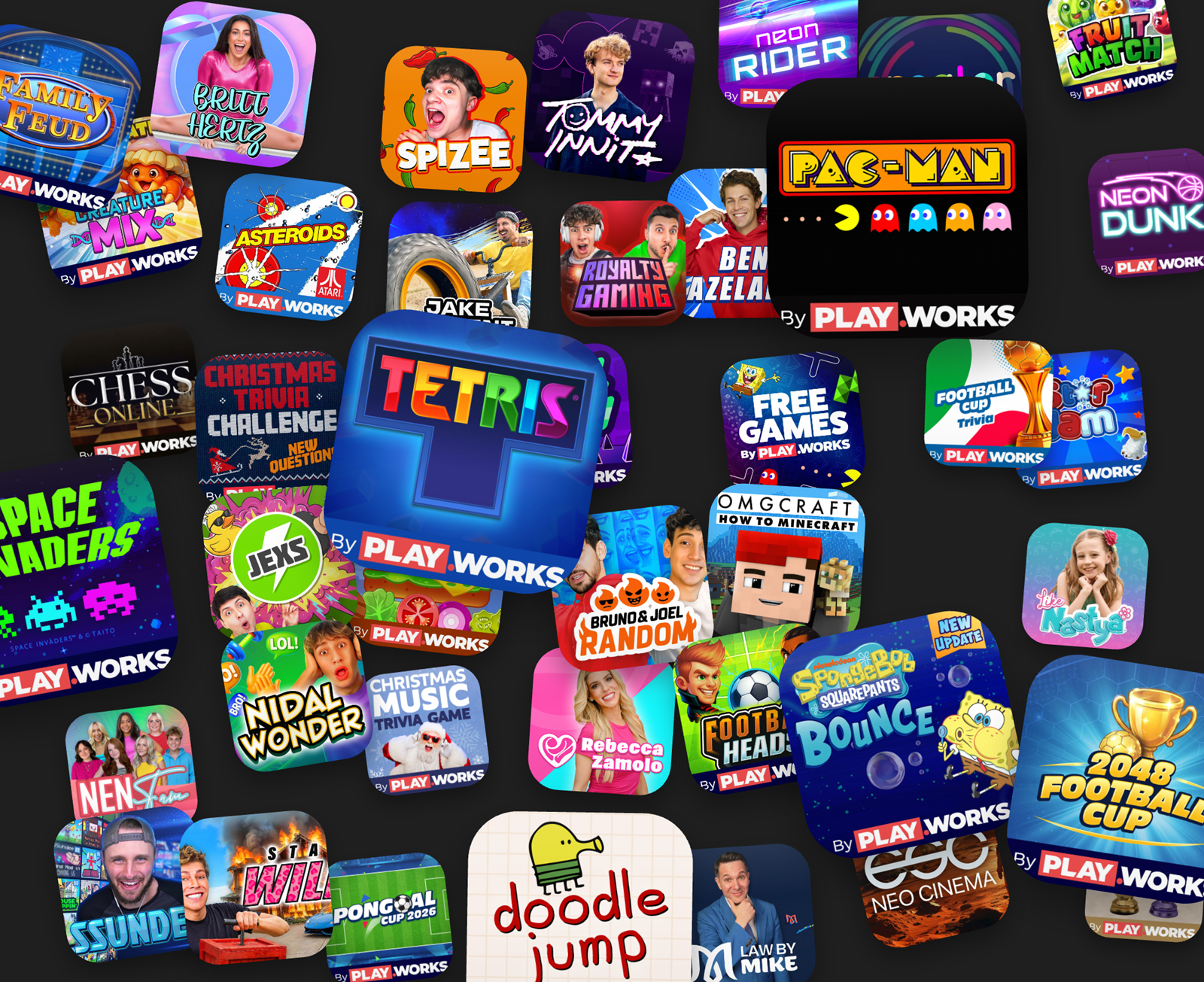 Icons from apps and games in Samsung store