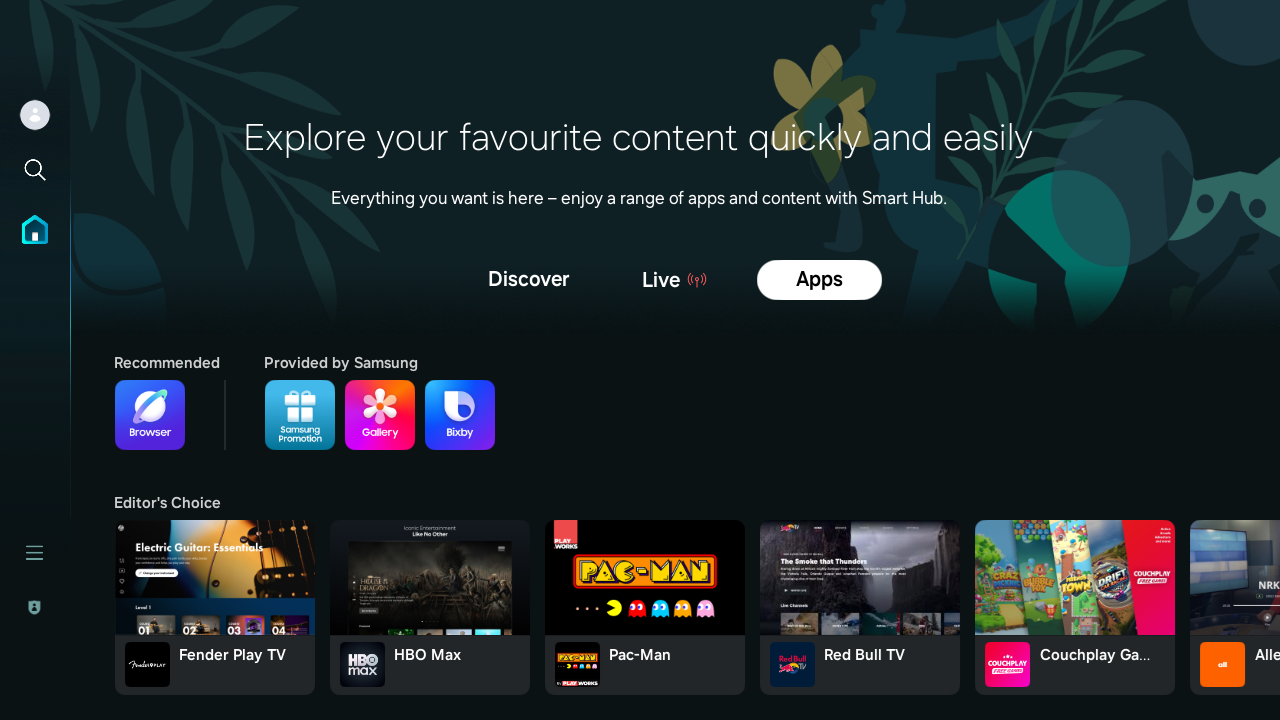 Screenshot of Samsung app store with editor's choice
