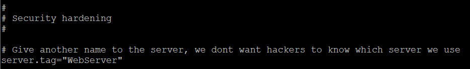 Screenshot of security hardening code comment